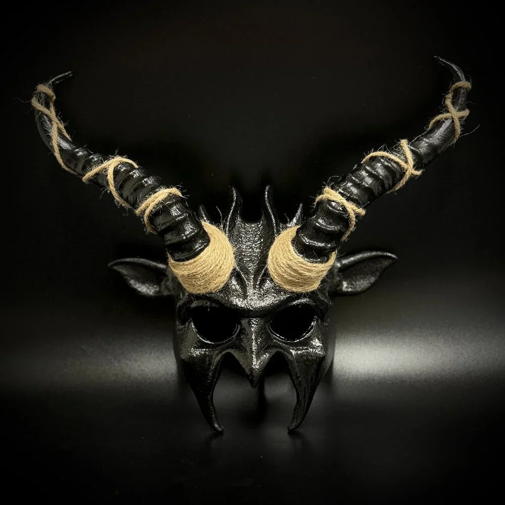 Krampus Ram Goat Demon with Horns Devil Halloween Masquerade Masks Party